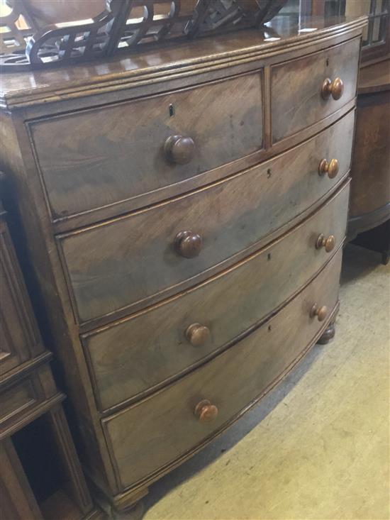 19th Century Mahogany bow front chest of drawers